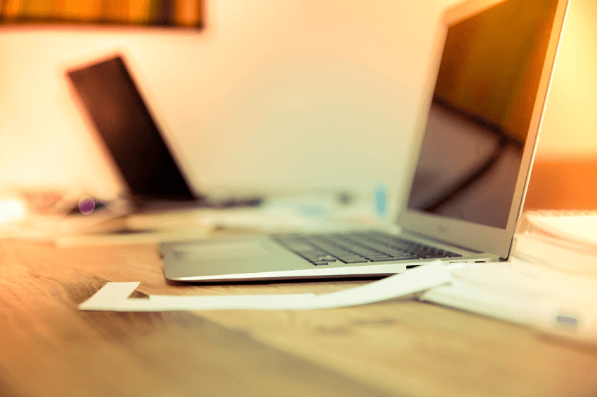 Laptop on a desk